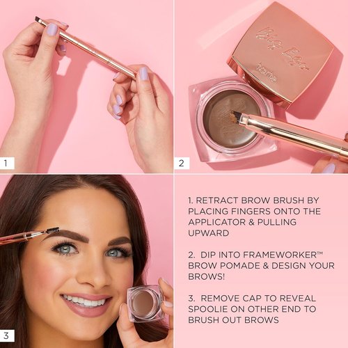 Tarte Big Ego Frameworker Brow Pomade - Creamy, Pigmented Eyebrow Gel for Sculpting & Filling | Waterproof, Vegan, Cruelty-Free