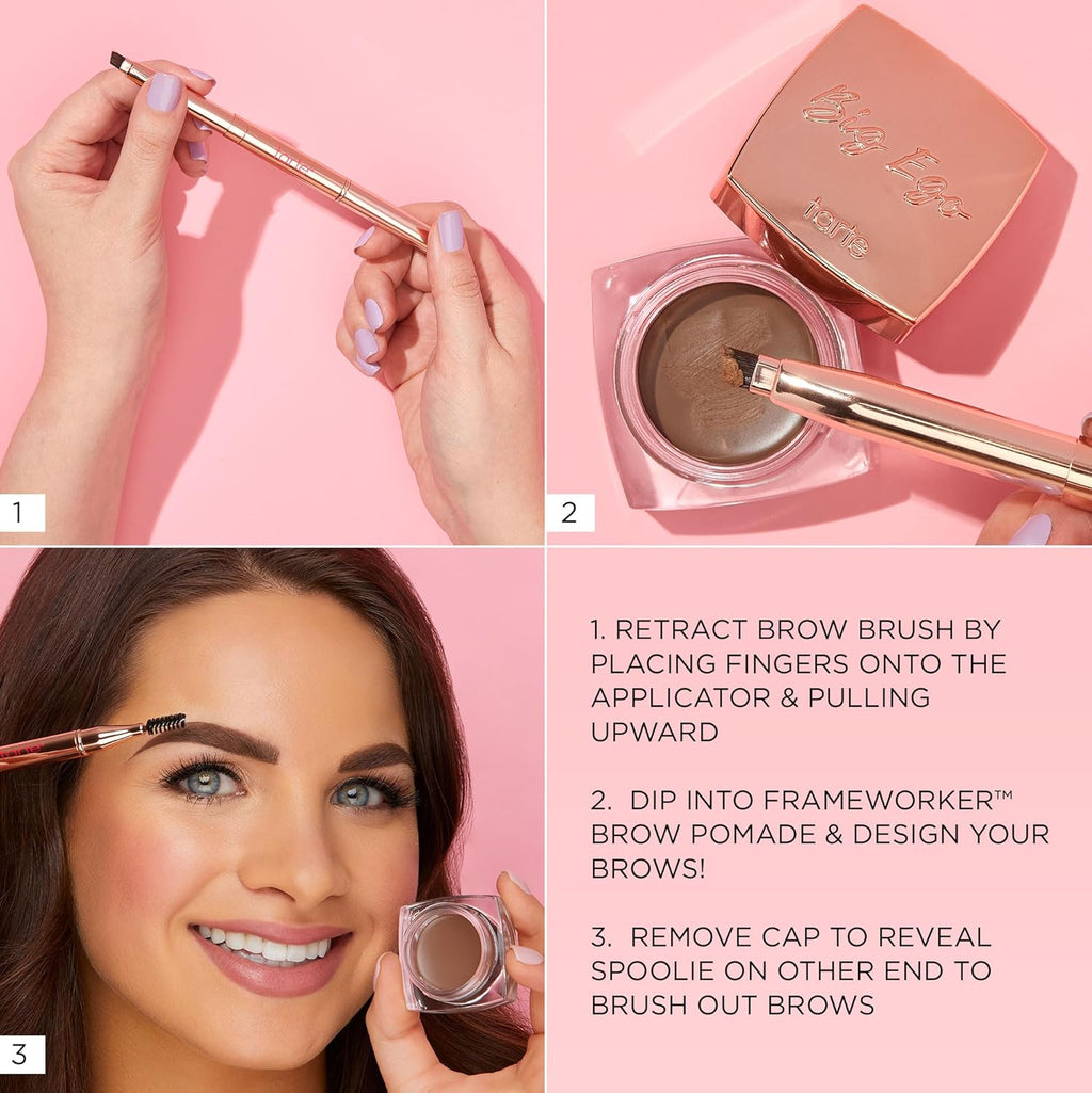 Tarte Big Ego Brow Pomade - Creamy, Pigmented Eyebrow Gel for Sculpting & Filling | Waterproof, Vegan, Longwear