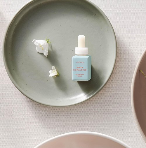 Thymes Aqua Coralline Plug-In Diffuser Refills - Smart Home Aromatherapy, Pack of 2