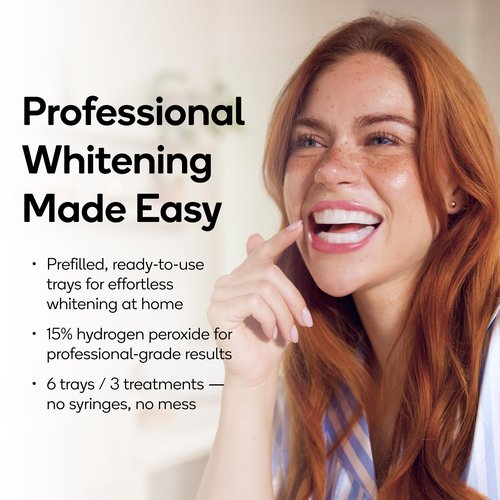 BURST Prefilled Teeth Whitening Trays (6 Trays/3 Treatments) |15% Hydrogen Peroxide for Professional-Level Results | Flexible 360° Teeth Whitening Gel Trays | Aloe, Coconut & Xylitol Blend Teeth Trays