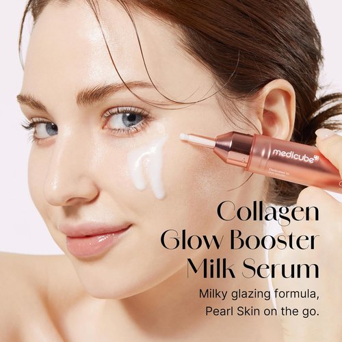 Medicube Collagen Glow Booster Milk Serum - Radiant Hydration with Niacinamide & Hydrolyzed Collagen - 0.50 oz