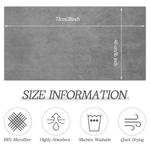 Panelee 24 Packs of Bleach Proof Towels Microfiber Absorbent Bleach Resistant Salon Hand Towels for Gym, Bath, Spa, Shaving, Shampoo, Home Hair Drying (Light Gray,16 x 28 Inch)