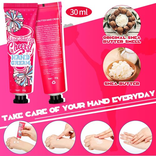 Dansib 24 Pcs Cheer Team Hand Cream Bulk Small Galentines Valentines Day Gifts for Women Friends Cheerleader Goodie Bag Stuffers Mini Cheerleading Lotion Homecoming Season Party Favors(Pink)