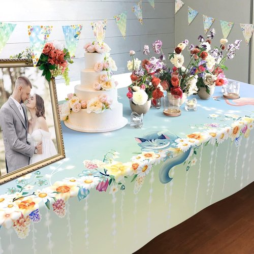 Cheerland Floral Tablecloth - 9x5 Ft Fabric for Tea Party & Spring Celebrations | Easter & Birthday Decor