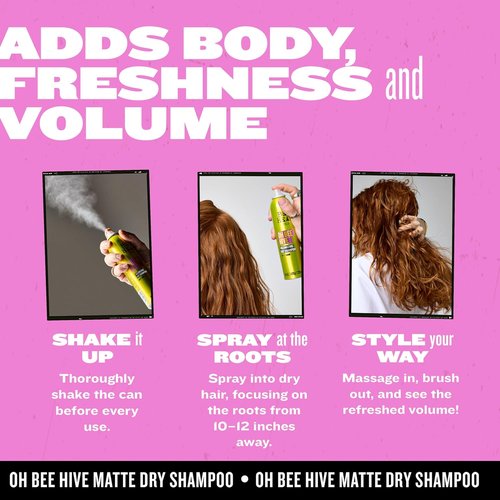 Bed Head by TIGI Volumizing Dry Shampoo - Oh Bee Hive Formula for Day 2 Hair | 6 oz