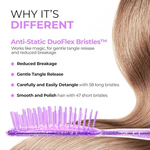 FHI Heat UNbrush Mini Detangler Brush - Pain-Free Brushing for All Hair Types | Lightweight, Anti-Static Bristles
