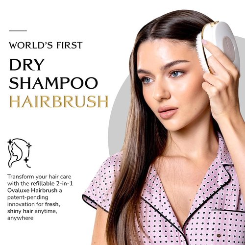 DARCASE Premium Dry Shampoo Brush Applicator - 30ml Unscented Refillable Travel Size for Effortless Haircare