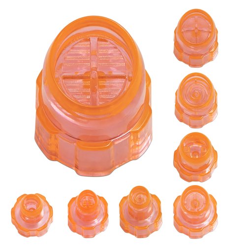 Plastic Cap Beaty Machine Spare Parts Water Peeling Tips 8pcs Per Set For Elitzia ETNS900 ETAF131T (Orange)