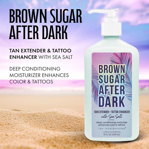 Brown Sugar After Dark Tan Extender - Tattoo Enhancer with Sea Salt & Ocean Botanicals, 18 Fl Oz