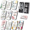 Lanties 10 Sets Christian Gifts Bulk for Women Church Bible Manicure Sets Floral Scripture Stainless Steel Nail Clipper Set Religious Gift for Employee Teacher Christmas Party Supplies