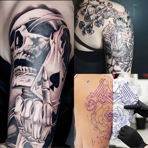 Rayyl Tattoo Transfer Gel 2Pcs Stencil Gel Transfer Cream Professional Safe & Easy Body Art Skin Solution for Tattoo Artists and Beginners Tattoo Studio (70g Each)