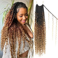Boho Faux Locs Crochet Hair 30 Inch Goddess Locs 8 Packs Boho Soft Locs Crochet Hair with Curly Ends Pre-looped Long Bohemian River Locs Crochet Hair for Black Women(30Inch,1B/30/27)
