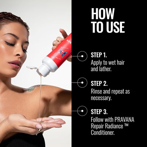 Pravana Repair Radiance Shampoo - Strengthens & Restores Damaged Color-Treated Hair | Vegan & Paraben-Free
