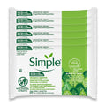 Simple Kind To Skin Micellar Makeup Remover Wipes - Face Wipes Instantly Remove Waterproof Makeup - Enriched with Vitamin B5 and E - Vegan - 6 pc