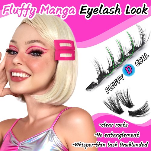 Lash Cluster Eyelash Extensions, 10-18mm Lash Clusters 80D+100D D Curl Individual Wispy False Eyelashes DIY Fluffy Manga Lash Extension for Beginner Friendly at Home (Volume Lash Clusters 518 Pcs)