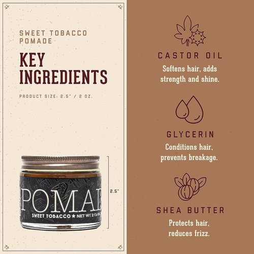 18.21 Man Made Pomade - Original Sweet Tobacco Scent | High Shine Finish, 2oz