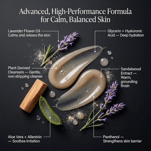 HygieneLab Men's Natural Body Wash - Ultra Hydrating Lavender Sands Scent | EWG Verified, Sulfate-Free (10 oz)