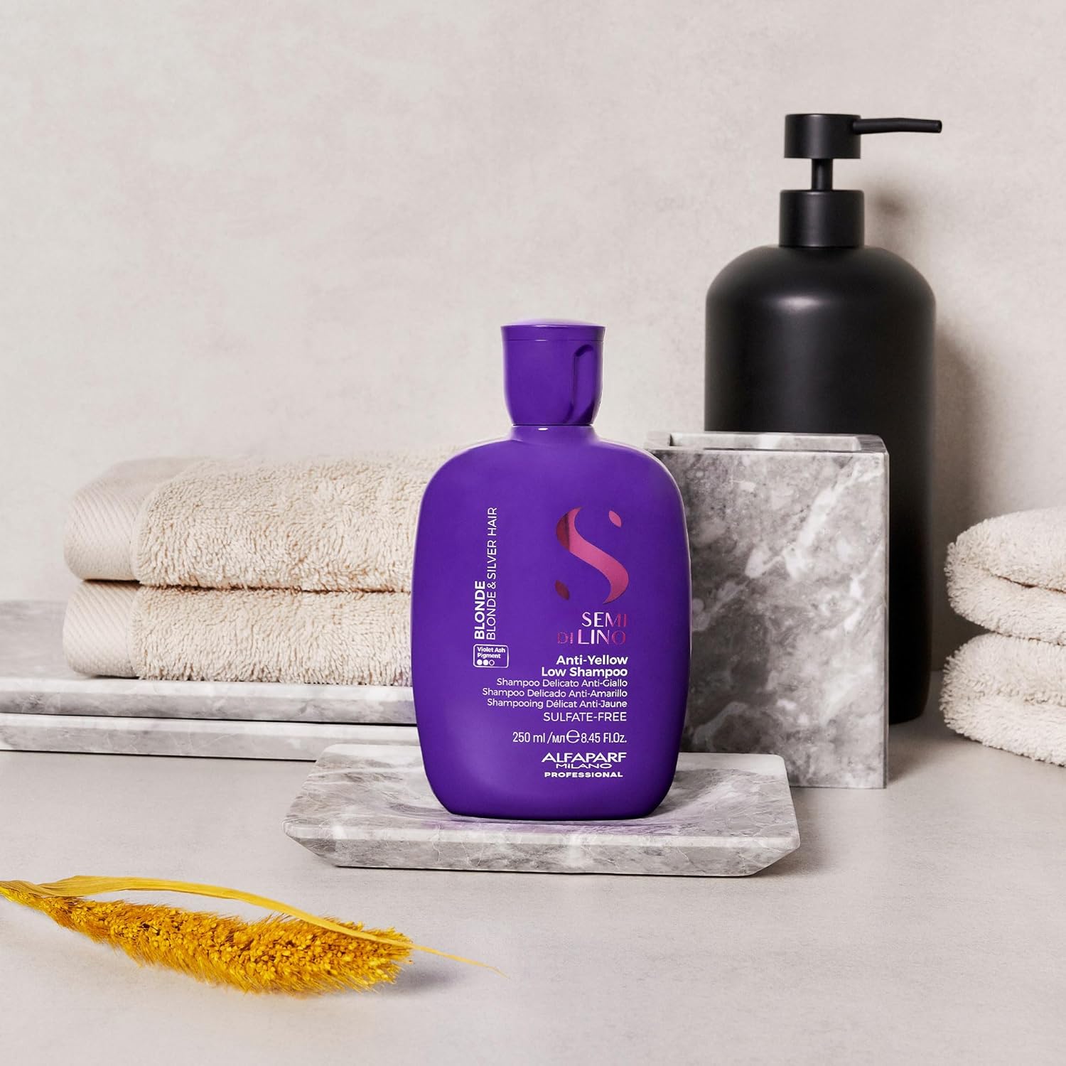 ALFAPARF MILANO Purple Shampoo - Neutralizes Brassy Tones for Blonde & Silver Hair - Hydrating & Strengthening Formula