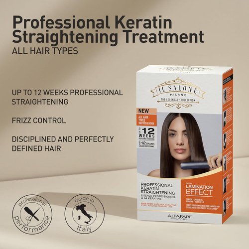 Il Salone Milano Keratin Hair Treatment - Smoothing & Straightening Kit with Lamination Effect | Anti-Frizz for All Hair Types