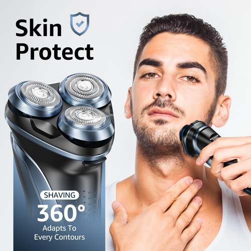 GDKLXL Rechargeable Electric Razor for Men: IPX7 Waterproof Shaver - 1.5H Fast Charge, 4D Flex Precision Blades with Pop-Up Trimmer - Gentle on Sensitive Skin, Travel-Friendly，Valentine's Day Gifts