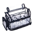 Large Professional Free Standing Clear PVC Makeup Artist Set Bag Transparent Makeup Brush Buddy Make up Kits Organizer Carry All MUA Travel Cosmetic Bag with 8 Dividers and Tissue Holder