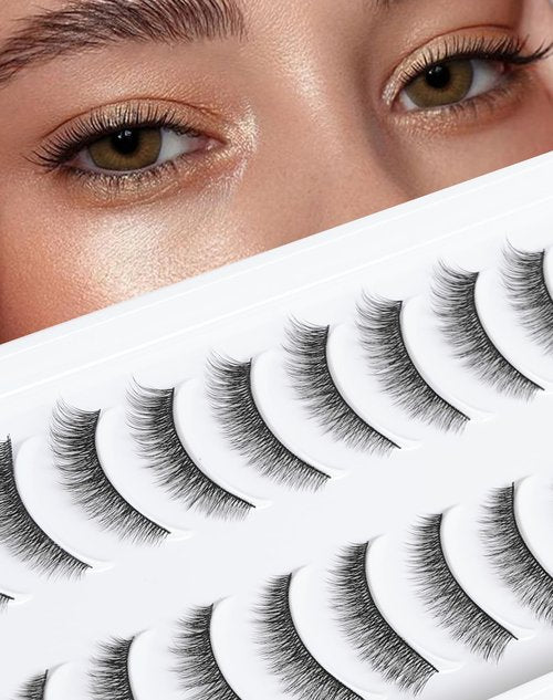 Natural Eyelashes Natural Look Small Lashes Short Eyelashes Natural Lashes False Eyelashes Wispy Eye Lashes Pack 10 Pairs D-M05