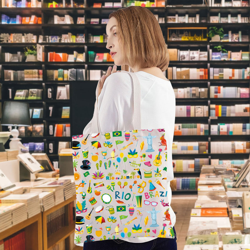 WZMPA Brazil Travel Bag Brazil Souvenir Gifts Rio De Janeiro Makeup Zipper Pouch Bag Brazil Trip Merchandise (Rio Brazil T)