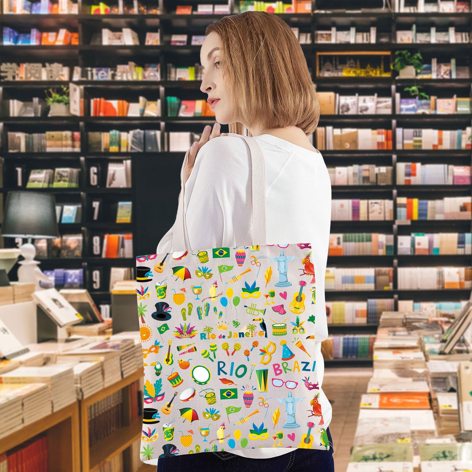WZMPA Brazil Travel Bag Brazil Souvenir Gifts Rio De Janeiro Makeup Zipper Pouch Bag Brazil Trip Merchandise (Rio Brazil T)