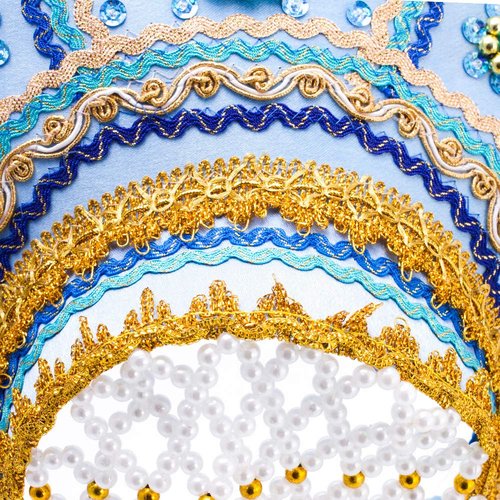 Best Avantage Elena Kokoshnik Headdress (light blue & golden)