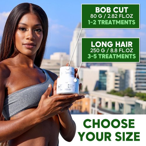 AFRO BRAZILIAN BONDOX Extra-Strong Hair Mask - Intense Hair Treatment for Afro, Coarse & Curly Hair - Deep Repair & Frizz Control - With Almond & Shea Oils, Seaweed - Formaldehyde Free - 2.82oz