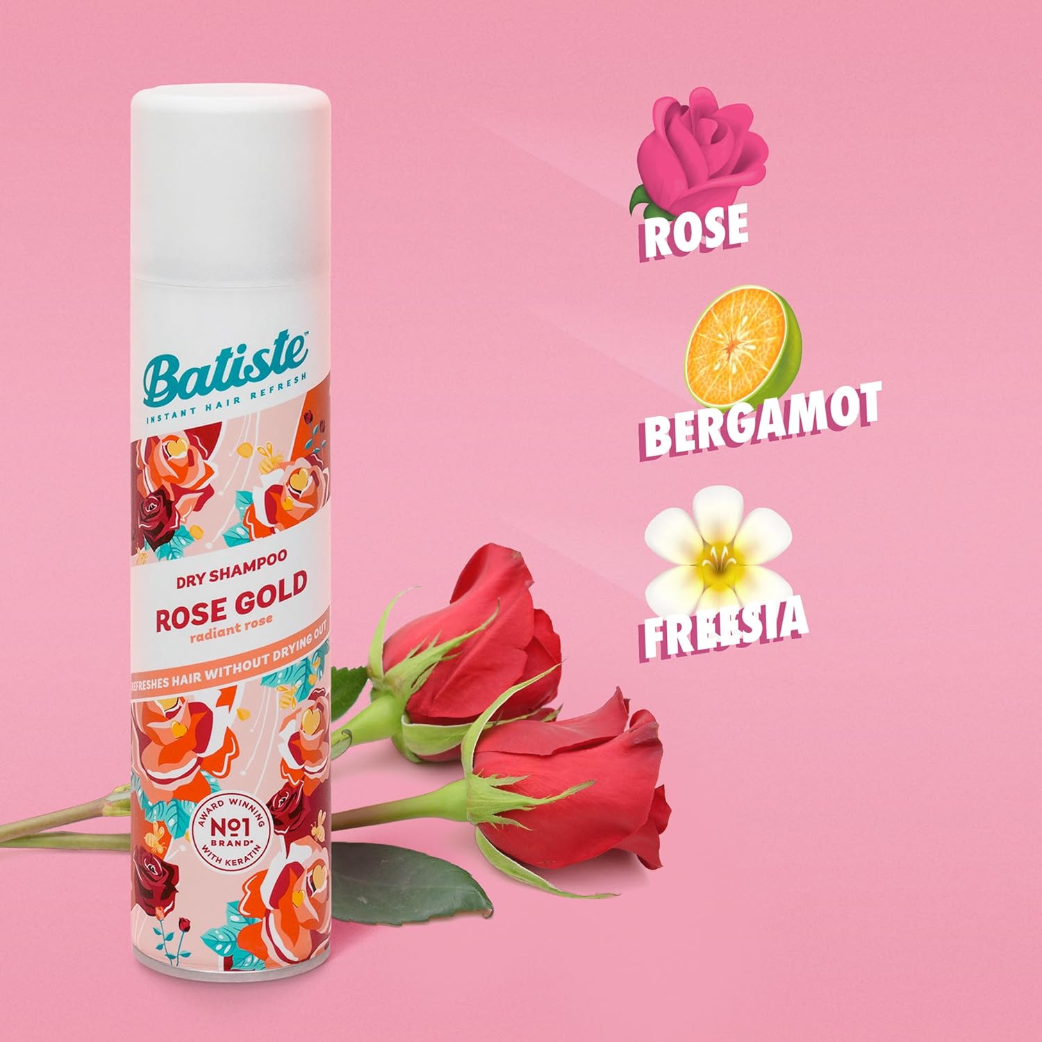 Batiste Dry Shampoo - Rose Gold | Refresh Hair & Absorb Oil for Added Texture - 5.71 oz