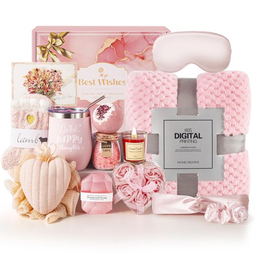 Valentines Day Gifts for Women,Valentines Day Relaxing Spa Gift Baskets for Her,Happy Birthday Gift Ideas Basket