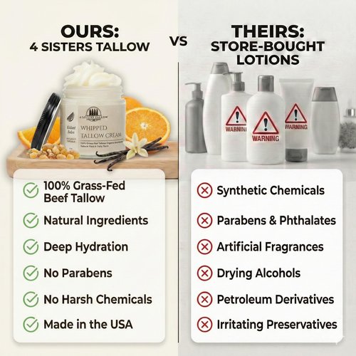 100% Grass Fed Beef Tallow For Face & Skin - All Natural Tallow Face Cream - Whipped Moisturizer Lotion - Made in USA - 100% Organic Oils - Lrg 4 Fl Oz - Eldest Balm (Orange, Vanilla & Frankincense)