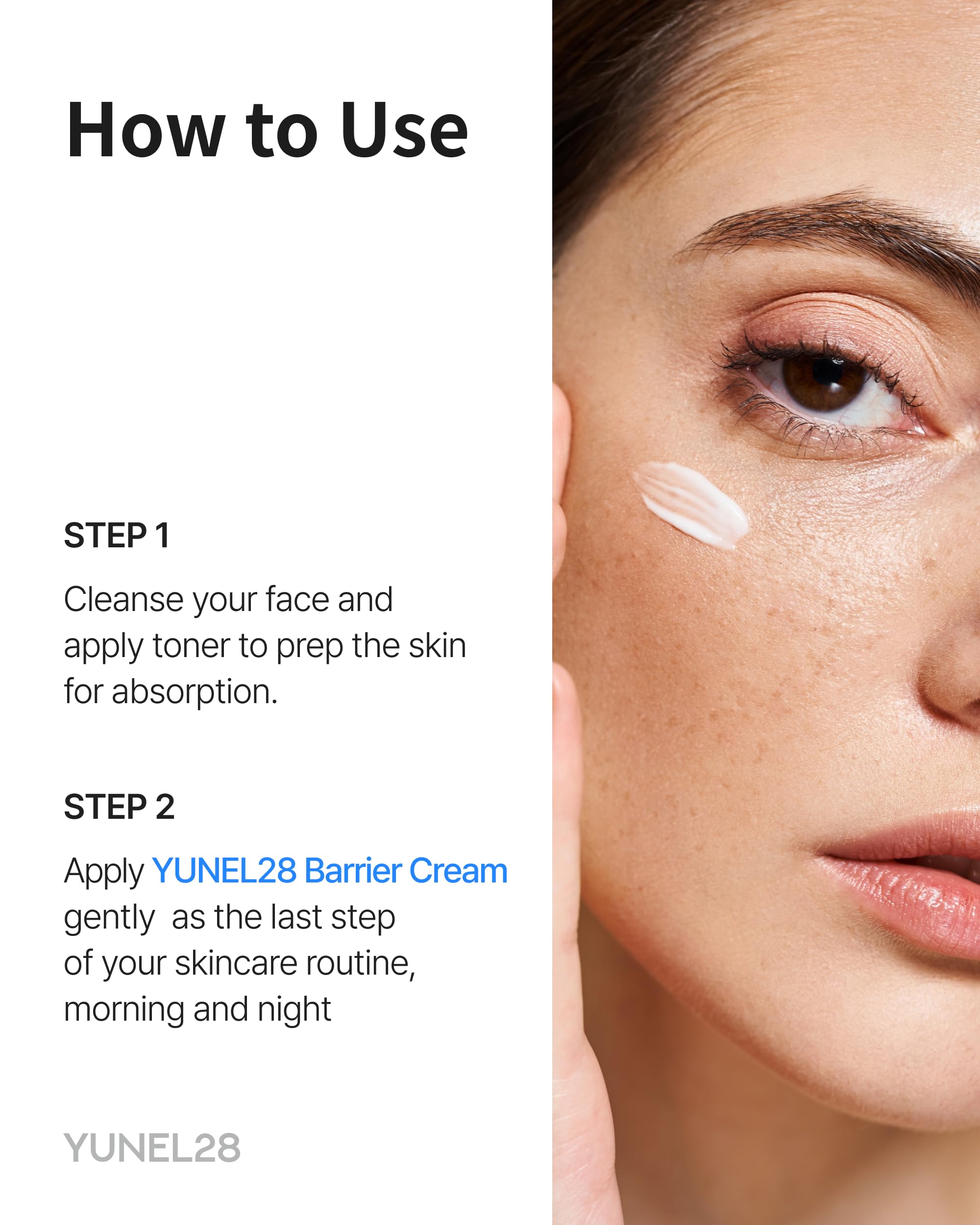 YUNEL28 PDRN Barrier Cream 32000ppm – 5 Actives for Glass Skin | Korean Moisturizer with Niacinamide 2%, Panthenol 1%, TECA & 8-Type Hyaluronic Acid | Fragrance Free | Sensitive Skin | 1.69 fl oz