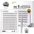 La Maesii Self Adhesive Eyelashes Kit, Natural Look 10-14mm Lash Clusters Kit Reusable Lash Clusters Pre-Glued DIY Eyelash Extensions, No Glue Needed, No Residue, Easy to Apply (Hybrid)