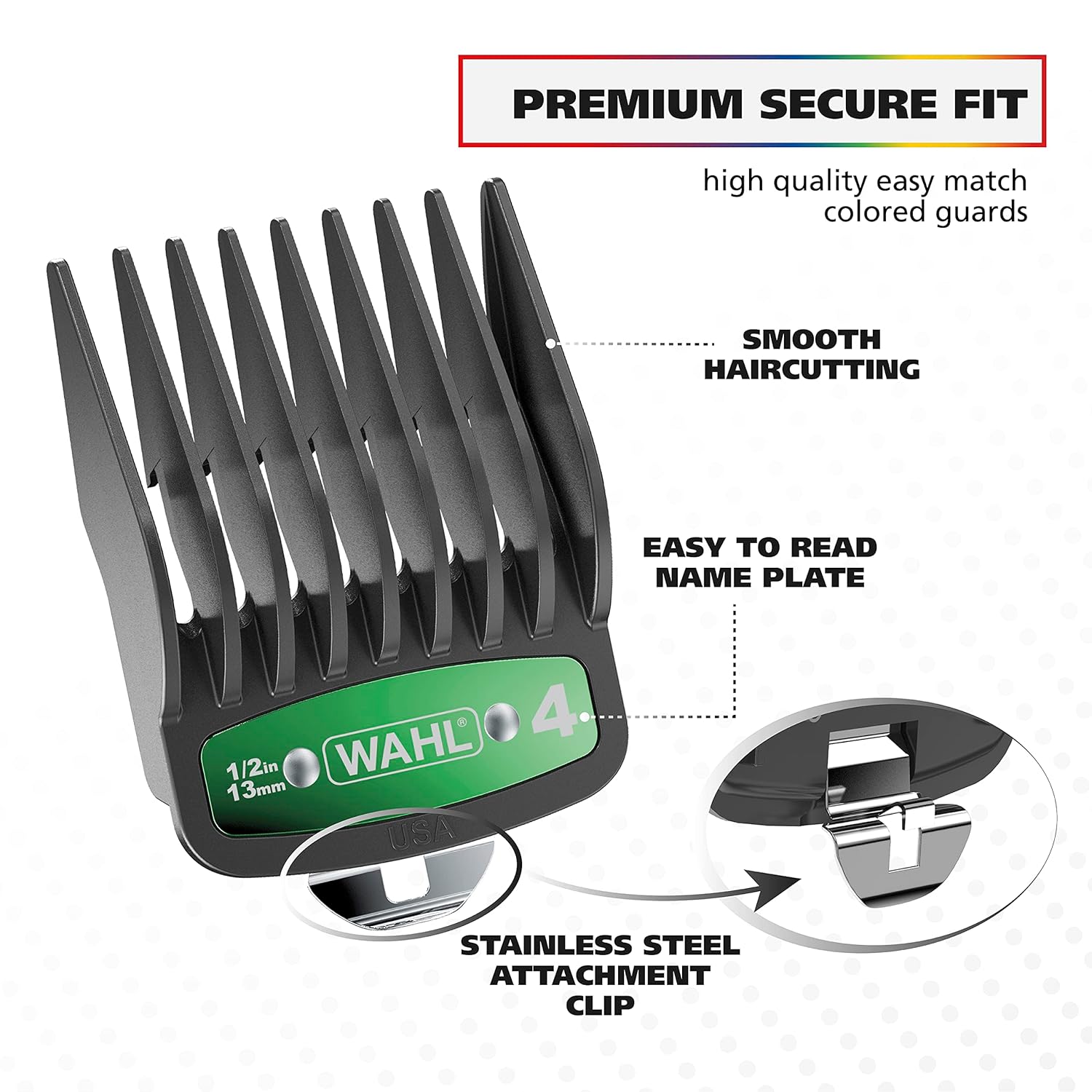 Wahl USA Pro Series Platinum Hair Clipper & Trimmer - Home Haircutting with Color-Coded Combs | Model 79804-100