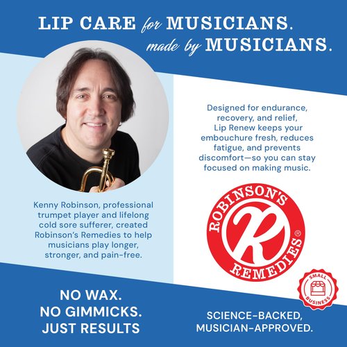 Robinson's Remedies Lip Renew Endurance Cream for Wind Musicians (15ml cosmetic tip airless bottle)