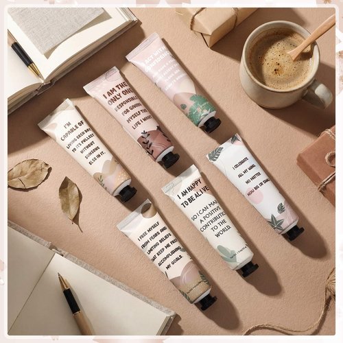 Loopeer 12 Pcs Positive Affirmation Gifts Bulk Hand Cream Gift Set Small Motivational Stress Relief Gift for Coworker Staff Teacher Nurse Women Dry Cracked Hands Travel Size Moisturizing
