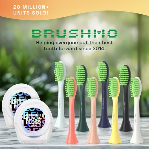 Brushmo Replacement Toothbrush Heads - Compatible with Philips Sonicare | 4 Soft Dupont Bristle Heads in Miami Coral