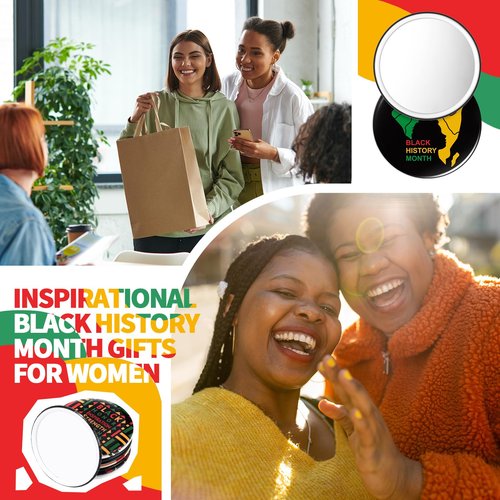 Geetery 36 Pcs Black History Month Gifts Bulk Reggae Compact Mirrors Decorations Mini Rasta Portable Pocket Travel Mirror for Purse African American Independence Day Freedom Jamaican Party Supplies