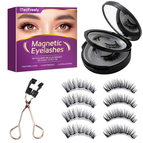 Magnetic Eyelashes, Effectively Natural Look False Lashes without Eyeliner, Light Weight & Waterproof Magnetic Eyelashes No Glue