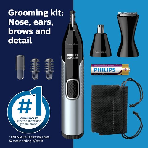 Philips Norelco Nose Trimmer 5000 - Precision Trimming Kit for Nose, Ears & Eyebrows | NT5600/62