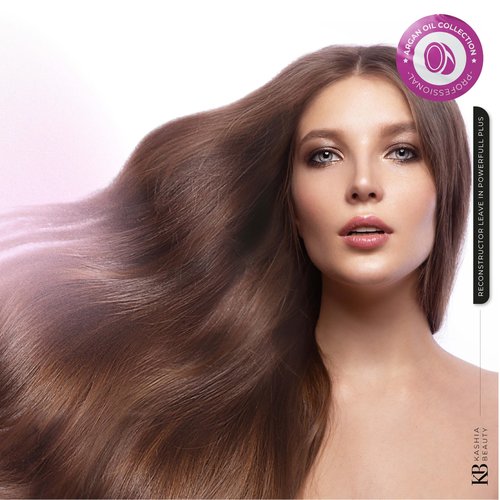 Kashia Beauty Reconstructor Leave-In Powerfull Plus 10.1 oz – Plant-Based Collagen Hair Treatment – Anti-Frizz UV Protection – Deep Hydration with Shea Kokum & Illipe Butters