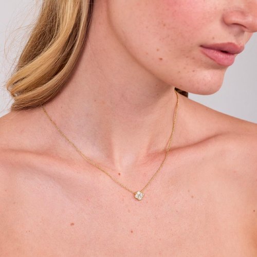 Electric Picks Camilla Clover Necklace - Elegant 14kt Gold Plated Dainty Layering Jewelry for Women