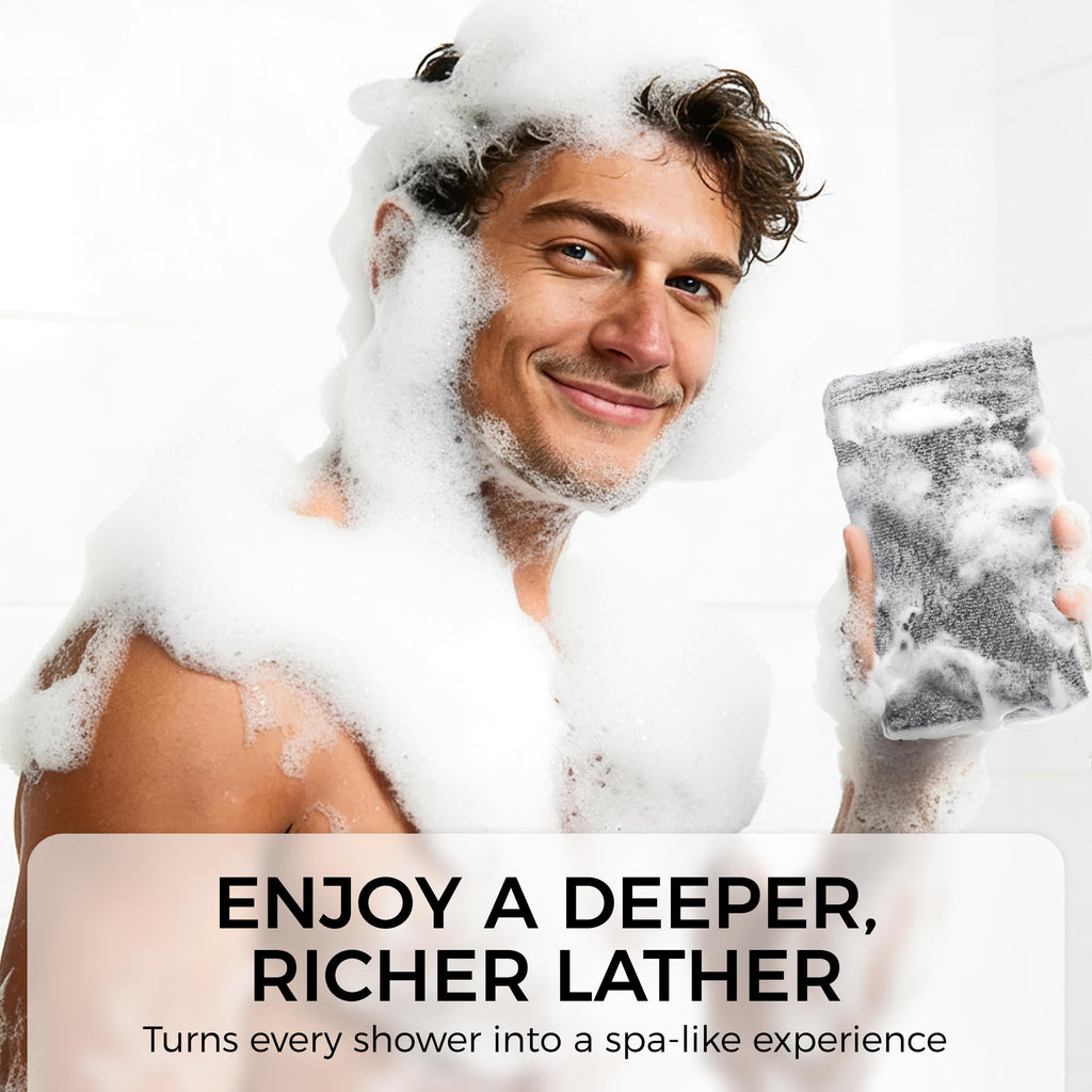 ZOMCHI Body Scrubber, 2 Pack Exfoliating Sponge for Shower and Bath, Large Exfoliator Tool to Remove Dead Skin, Body Sponge for Women & Men (2-Pack, Gray)