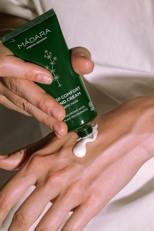 Madara Deep Comfort Hand Cream - Ultra-Moisturizing Formula with Aloe & Cocoa Butter - 60 ml, Soothes & Protects Dry Hands