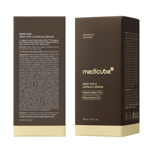 medicube Deep Vitamin C Capsule Serum | Hydrating Vitamin C Serum for Dull & Uneven-Looking Skin with Visible Concerns | Liposome Capsules for Smooth, Radiant Texture | Korean Skincare 1.01 fl.oz