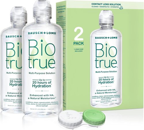 Biotrue Multi-Purpose Contact Lens Solution - Cleans, Hydrates & Disinfects - 10 Fl Oz (Pack of 2)