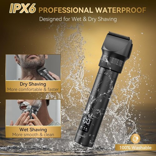 Skiennix Beard Trimmer for Men - 42 Adjustable Length Settings | Waterproof Hair Clippers with LED Display