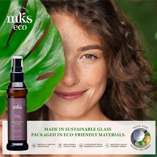 MKS Eco Oil - Hair Styling Elixir with Moroccan Argan & Hemp Seed Oils - Moisturizes, Controls Frizz & Increases Smoothness - Vegan & Cruelty-Free